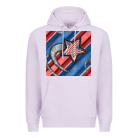 Lilac stripes & stars seamless pattern Premium Hoodie - BundleAndBundleShop