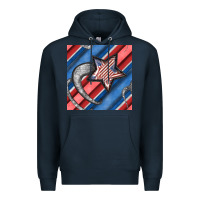Navy stripes & stars seamless pattern Premium Hoodie - BundleAndBundleShop