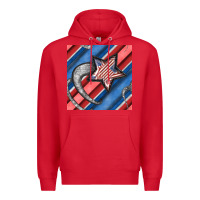 Red stripes & stars seamless pattern Premium Hoodie - BundleAndBundleShop