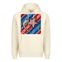Sandshell stripes & stars seamless pattern Premium Hoodie - BundleAndBundleShop