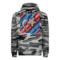 Slate Camo stripes & stars seamless pattern Premium Hoodie - BundleAndBundleShop