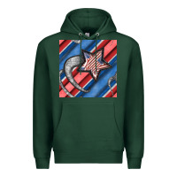 Sports Green stripes & stars seamless pattern Premium Hoodie - BundleAndBundleShop