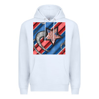 White stripes & stars seamless pattern Premium Hoodie - BundleAndBundleShop