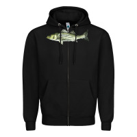 Black Striped Bass Zipper Hoodie - LillyAllenDesigns