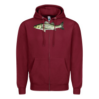 Burgundy Striped Bass Zipper Hoodie - LillyAllenDesigns