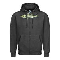 Charcoal Heather Striped Bass Zipper Hoodie - LillyAllenDesigns