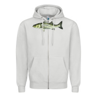 Dove Grey Striped Bass Zipper Hoodie - LillyAllenDesigns