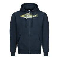 Navy Striped Bass Zipper Hoodie - LillyAllenDesigns