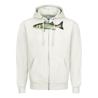 Oatmeal Heather Striped Bass Zipper Hoodie - LillyAllenDesigns