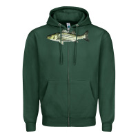 Sports Green Striped Bass Zipper Hoodie - LillyAllenDesigns
