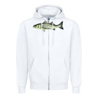 White Striped Bass Zipper Hoodie - LillyAllenDesigns