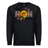 Black best mom ever with sunflower Premium Sweatshirt - Artiststas