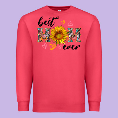 Best Mom Ever With Sunflower Premium Sweatshirt Designed By Artiststas