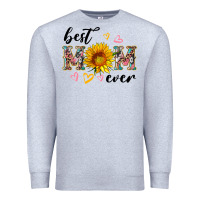 Heather Grey best mom ever with sunflower Premium Sweatshirt - Artiststas