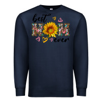Navy best mom ever with sunflower Premium Sweatshirt - Artiststas