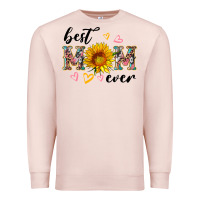 Pale Pink best mom ever with sunflower Premium Sweatshirt - Artiststas
