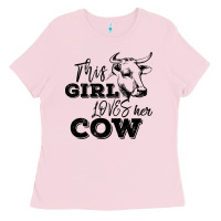 Bubblegum Pink This Girl Loves Her Cow Ladies Tee - Bettercallsaul