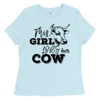 Baby Blue This Girl Loves Her Cow Ladies Tee - Bettercallsaul