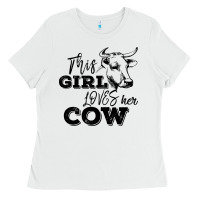 White This Girl Loves Her Cow Ladies Tee - Bettercallsaul