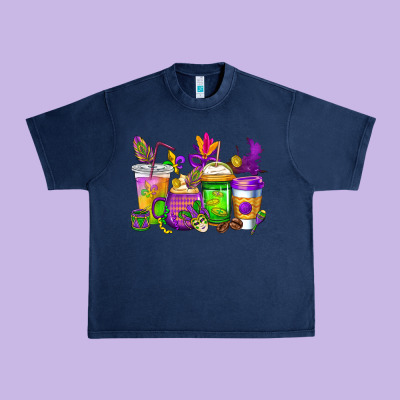 Mardi Gras Coffee Cups Cowgirl Urban Heavy Tee Designed By Cowgirlartshop