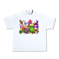 White mardi gras coffee cups cowgirl Urban Heavy Tee - CowGirlArtShop