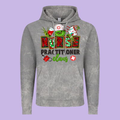 Nurse Practitioner Claus Vintage Hoodie Designed By Cowgirlartshop