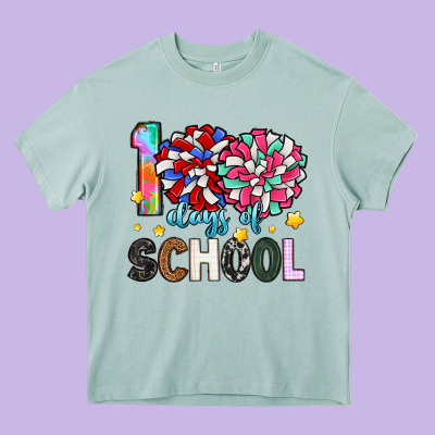 100 Days Of School Heavy Core Tee Designed By Artiststas