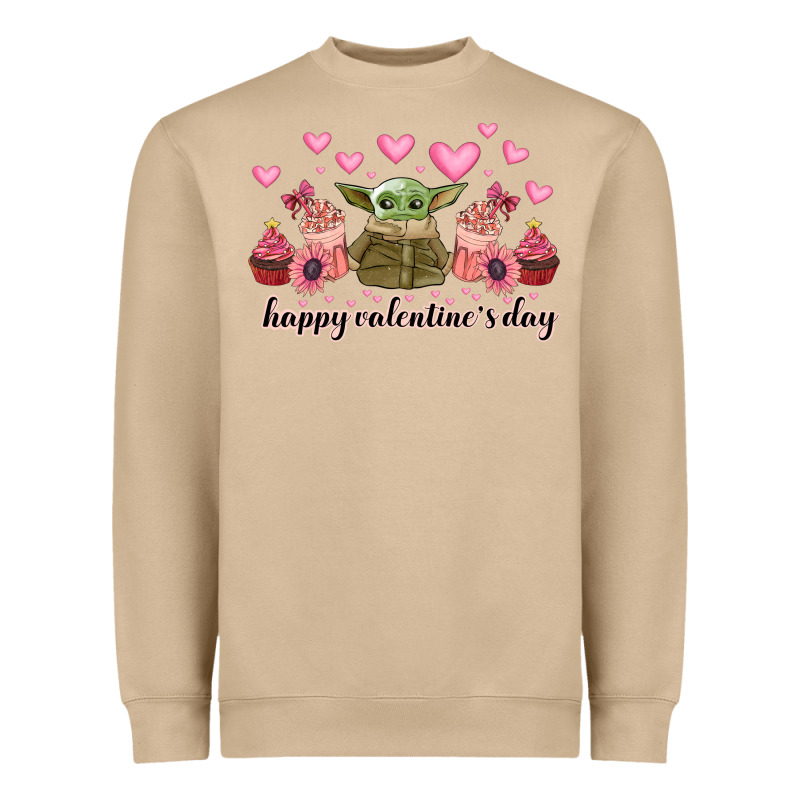 Happy Valentines Day Yoda Heavyweight Sweatshirt by CowhideDigitalArt | Teevron