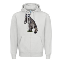 Dove Grey Raccoon Illustrations Zipper Hoodie - LillyAllenDesigns
