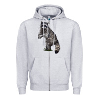 Heather Grey Raccoon Illustrations Zipper Hoodie - LillyAllenDesigns