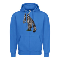 True Royal Raccoon Illustrations Zipper Hoodie - LillyAllenDesigns