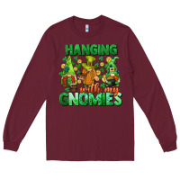 Burgundy St. Patrick's Day gnomes Long Sleeve Tee - CowGirlArtShop