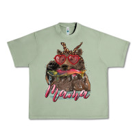 Oil Green Mother's Day Glasses Leopard Bandana Mama Bear Hunting Fish Urban Heavy Tee - RanaPortraitStore