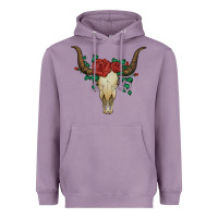 Lavender bull skull with roses Heavyweight Hoodie - Artiststas