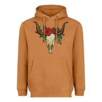 Meerkat bull skull with roses Heavyweight Hoodie - Artiststas