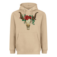 Mushroom bull skull with roses Heavyweight Hoodie - Artiststas