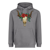 Storm bull skull with roses Heavyweight Hoodie - Artiststas