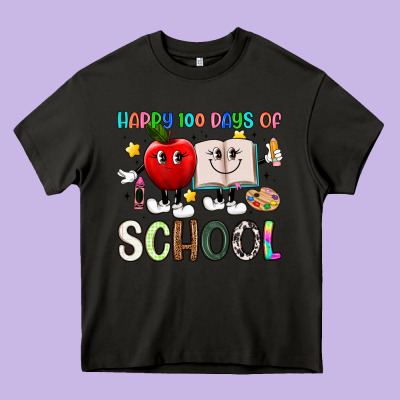 Happy 100 Days Of School Heavy Core Tee Designed By Artiststas