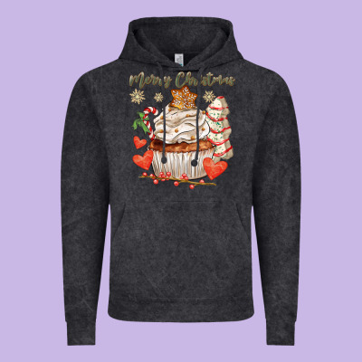 Merry Christmas Cupcake Vintage Hoodie Designed By Cowgirlartshop