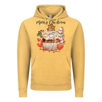 Vintage Mustard merry christmas cupcake Vintage Hoodie - CowGirlArtShop