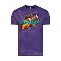 Cloud Purple Game day leopard fire and ball Vintage Tee - HowdyJamesFarm