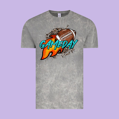 Game Day Leopard Fire And Ball Vintage Tee Designed By Howdyjamesfarm