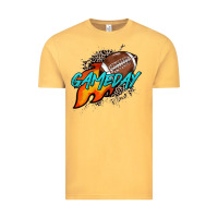 Vintage Mustard Game day leopard fire and ball Vintage Tee - HowdyJamesFarm