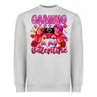 Heather Grey Gaming is My Valentine Heavyweight Sweatshirt - CowhideDigitalArt