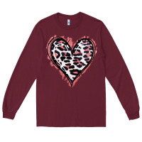 Burgundy Leopard Glitter Heart Long Sleeve Tee - Jasminsmagicworld