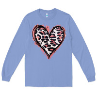 Colony Blue Leopard Glitter Heart Long Sleeve Tee - Jasminsmagicworld