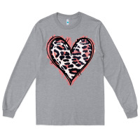 Heather Grey Leopard Glitter Heart Long Sleeve Tee - Jasminsmagicworld