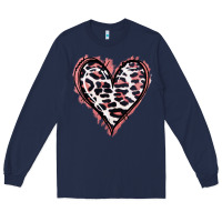 Navy Leopard Glitter Heart Long Sleeve Tee - Jasminsmagicworld