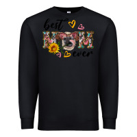 Black best mom ever with cow Premium Sweatshirt - Artiststas