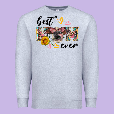 Best Mom Ever With Cow Premium Sweatshirt Designed By Artiststas